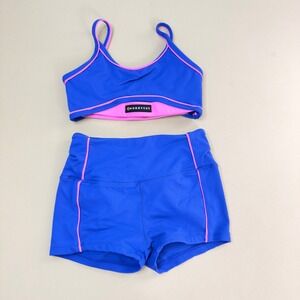 Honeycut IMPACT TOP & ROCK ME SHORTS Dance Set Child Medium CM Blue Pink Set